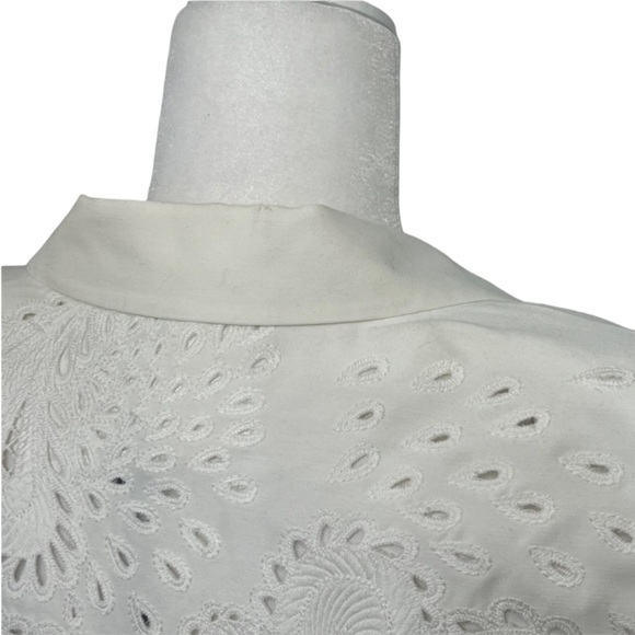 BCBGMaxAzria Natalia Off White Cropped Lace Back Jacket - Size Large - Picture 12 of 14